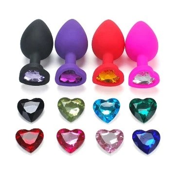 PLUG ANAL JOYA SILICONA CORAZON TALLA S