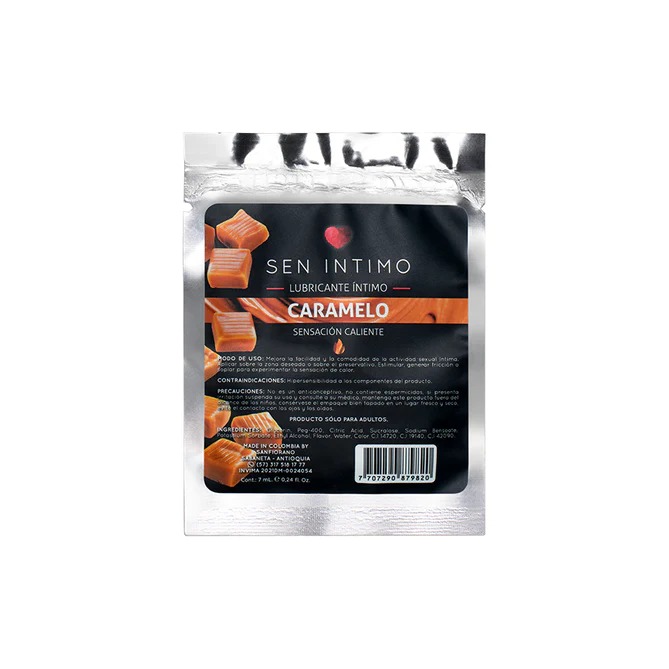 LUBRICANTE CALIENTE SACHET CARAMELO  X 7 ML SEN INTIMO