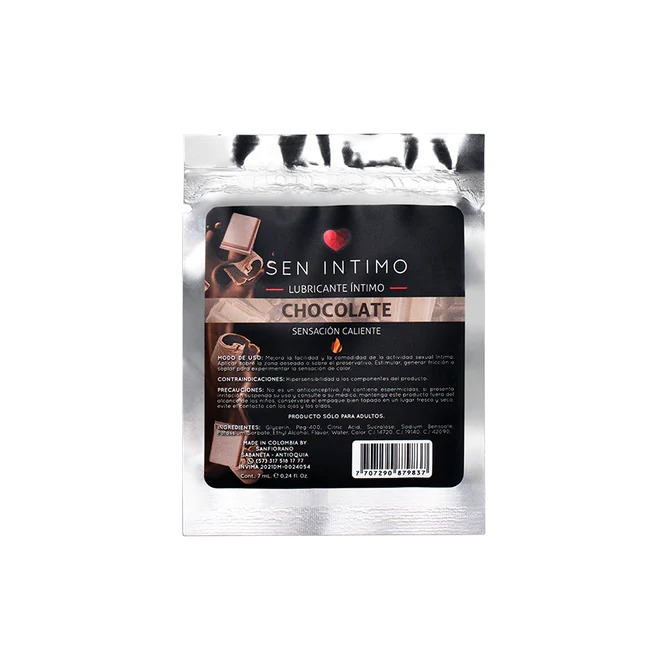 LUBRICANTE CALIENTE SACHET CHOCOLATE  X 7 ML SEN INTIMO